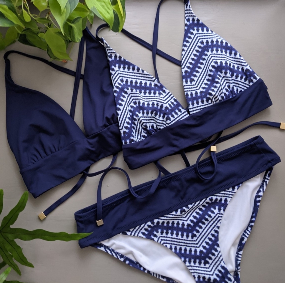 Land's End | Bikini Navy & White Tie Dye sz 6-8 - Picture 5 of 5